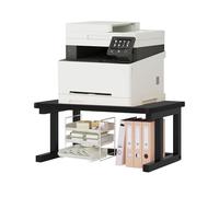 WRITECRY Desktop Printer Stand, 19.7″x 15.7″ 2-Tier Large Printer Shelf fit 3D Laser Printer/Scanner/Fax Machine, Industrial Storage Rack for Home Office Storage (Black, 19.7″W x 15.7″D x 10.7″H)