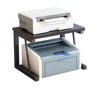WRITECRY Printer Stand, 2-Tier Desktop Printer Shelf for 3D Laser Printer, Copier, Durable Wood Storage Organizer for Home Office Kitchen, 22.5" W*14.8" D*15" H (2-Tier, Black)