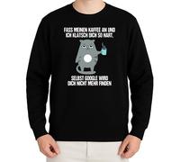 WriteFusion Coffee Humour Jumper Funny Cat I Klatsch Dich So Hart Coffee Humour Jumper, black, XXL
