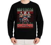 WriteFusion Horror Icons Xmas Design - Festive Christmas Clothing, Gift Idea, Merry Christmas, Xmas Design, Santa, Winter Jumper, black, 3XL