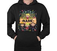 WriteFusion Personalised Christmas Edition Home Alone - Festive Christmas Clothing, Gift Idea, Merry Christmas, Xmas Design, Santa, Winter Hoodie, black, XL