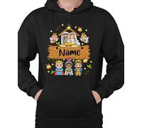 WriteFusion Personalised Christmas Nativity Game - Festive Christmas Clothing Gift Idea Merry Christmas Xmas Design Santa Winter Hoodie, black, S