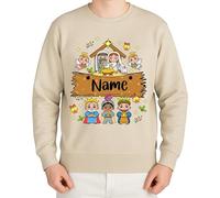 WriteFusion Personalised Christmas Nativity Game - Festive Christmas Clothing Gift Idea Merry Christmas Xmas Design Santa Winter Sweater, Natural stone, XXL