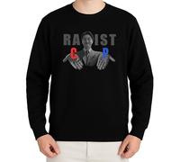 WriteFusion Racist/ C or P - Funny Meme Design with Irony and Black Humour, Perfect Fun Motif Jumper, black, S