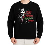 WriteFusion What's Your Favorite Christmas Movie - Festive Christmas Clothing, Gift Idea, Ugly Christmas, Merry Christmas, Xmas Design, Santa, Winter Jumper, black, M