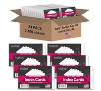WritePads Index Cards Bulk, 2400 Flash Cards (24 Packs of 100), Wide Ruled Notecard, Blank Back Note Cards, Lined Flashcards for Studying School Home and Office, Made in USA (4x6)