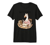 Writer at Work Goose Illustration Cozy Literary Art Premium T-Shirt