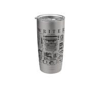 Writer Author Novelist Bookish Writing Tools Vintage Patent Stainless Steel Insulated Tumbler