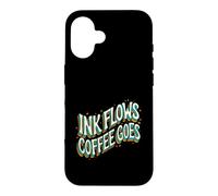Writer Ink Flows Coffee Goes Author Illustrator Case for iPhone 16