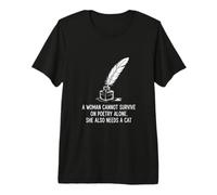 Writer Poetcore Quote Quill and Inkwell for Cat Lovers Premium T-Shirt