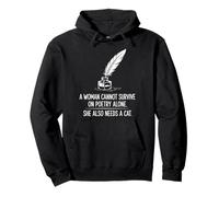 Writer Poetcore Quote Quill and Inkwell for Cat Lovers Pullover Hoodie