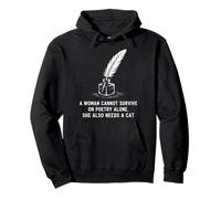 Writer Poetcore Quote Quill and Inkwell for Cat Lovers Pullover Hoodie