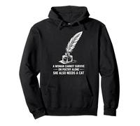 Writer Poetcore Quote Quill and Inkwell for Cat Lovers Pullover Hoodie