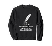 Writer Poetcore Quote Quill and Inkwell for Cat Lovers Sweatshirt
