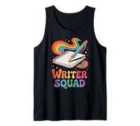 Writer Squad Cute Notebook & Pen Tank Top
