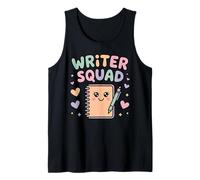 Writer Squad Cute Notebook & Pen Tank Top