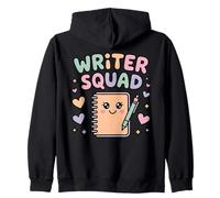 Writer Squad Cute Notebook & Pen Zip Hoodie