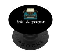 Writer Typewriter Ink And Paper Book Lover Reading Novel PopSockets Adhesive PopGrip