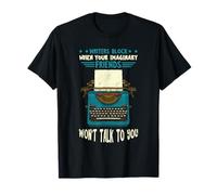 Writer Typewriter Writers Block Writing Book Lover Reading T-Shirt