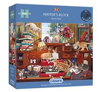 Writers Block | 1000 Piece Jigsaw Puzzle | Literary Books & Cats | Sustainable Jigsaw Puzzle for Adults | Premium 100% Recycled Board | Great Gift for Adults | Gibsons Games