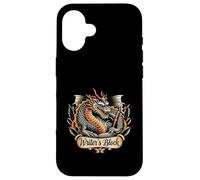 Writer's block dragon tattoo writing humor author birthday Case for iPhone 16