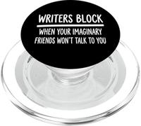 Writers Block Funny Imaginary Friends Author Writer PopSockets PopGrip for MagSafe