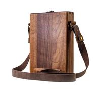 Writers Messenger Wood Box - A5 Artist Tool Case for Creative Inspiration | Walnut Wooden Shoulder Bag, Portable Sketching Supply Station, Handcrafted Briefcase for Painters Illustrators