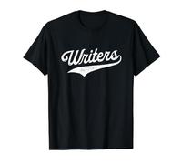 Writers - Retro Collegiate Nostalgic Sports University Style Value Graphic T-Shirt, Men, Black, L