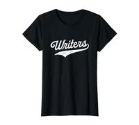 Writers - Retro Collegiate Nostalgic Sports University Style Value Graphic T-Shirt, Women, Black, L