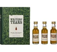 Writer's Tears Irish Whiskey Miniature Book Set - 3 x 50ml / 5cl Bottles - Pot Still & Single Malt Blend - Gift Pack - Includes Double Oak(46% ABV), Copper Pot(40% ABV), & Cask Strength(53% ABV)