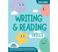 Writing and reading skills workbook. First grade. Capitals, punctuation, pronouns, short vowels, singular and plural nouns, action verbs, silent e, ... Grade 1 book. More than 90 worksheets.