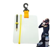 Writing Board Under- Polycarbonate Small 15.5x12.5x0.2cm Waterproof | Diving Slate with Swivel Clip, Pencil, Clear Message | Scuba Diving Training, Ocean Exploration
