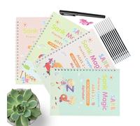 Writing Book for Children, 4 Pieces Alphabet Practice Book with Grooves - Preschool Writing Book, for School Kindergarten Class Early Learning Home Education