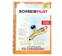 Writing book with pre-embossed letters, specially developed for left-handed users, for learning the cursive writing in school initial writing, learning book developed by educators and students