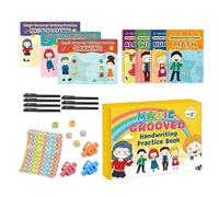 Writing Books for Kids, Reusable Handwriting Practice Book with Grooved | Tracing Pages, Educational Activity Workbook for Kindergarten Preschool Boys Girls, Homeschool Family Reading