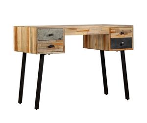 Writing Desk 110cm Solid Reclaimed Teak 4 Drawers Computer Study Table vidaXL