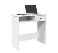 Writing Desk 80x40x75 cm White Engineered Wood Compact Home Office Desk w/shelf