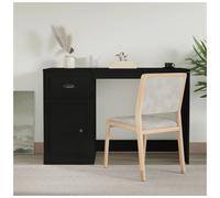 Writing Desk Black 115x50x75cm Engineered Wood Compact Office Desk with Drawer