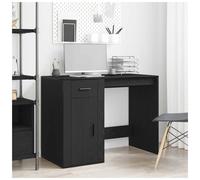 Vidaxl Desk Black Oak Engineered Wood Medium Storage Writing Desk, Black
