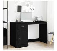 Writing Desk Black Oak 115x50x75cm Engineered Wood Compact Drawer Minimalist UK