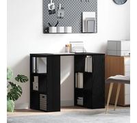 vidaXL Desk with Shelf Black Oak 90 x 50 x 75 cm Engineered Wood