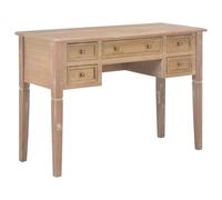 Writing Desk Brown MDF Pinewood 109.5x45x77.5cm 5 Drawers Romantic Study SmallUK