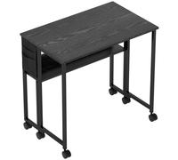 Homcom 80 Cm Foldable Computer Desk On Wheels For Small Spaces, Black Black
