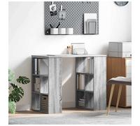 Writing Desk Grey Sonoma 90x50x75 cm Engineered Wood Slim with Built-in Shelves
