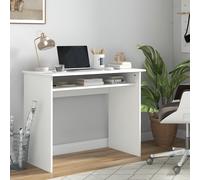HOMCOM Computer Desk Writing Table Study Workstation Storage White Wood Grain