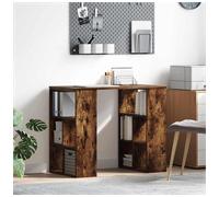 vidaXL Desk with Shelf Smoked Oak 90 x 50 x 75 cm Engineered Wood