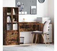 Writing Desk Smoked oak Engineered wood Compact Writing Desk Berkfield Home Brown One Size