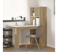 Writing Desk Sonoma Oak 122x67x145cm Engineered Wood 2 Shelves Minimalist Study