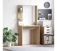 Writing Desk Sonoma Oak 78.5x37x154.5cm Engineered Wood 2 Shelves Matte Finish