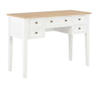 vidaXL Writing Desk White 109.5cm Wood French-style Office Laptop Desk Table